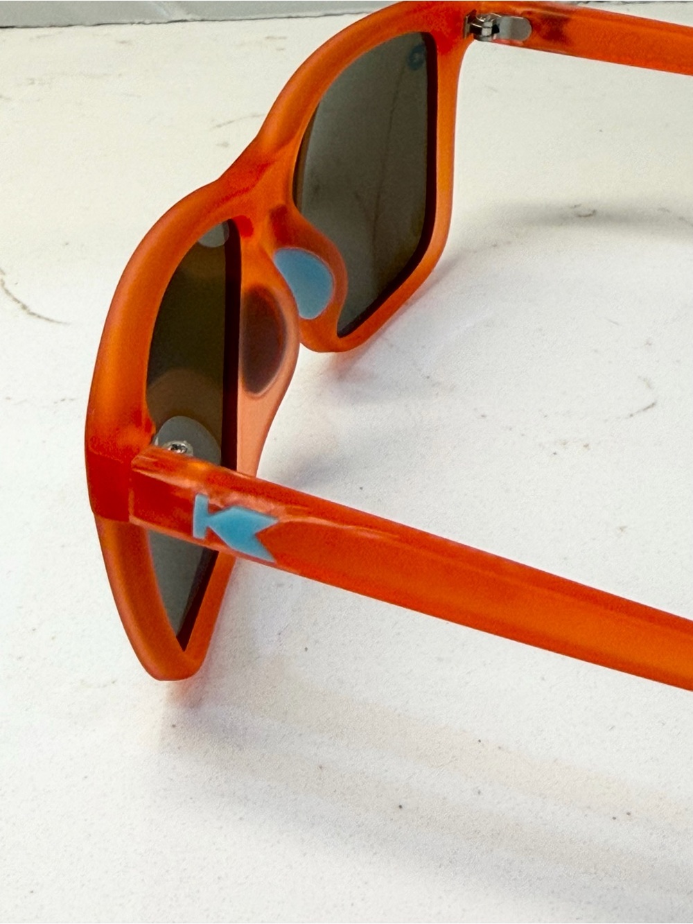 Knockaround Premium Sports Polarized Sunglasses Bright Orange with Blue Lenses